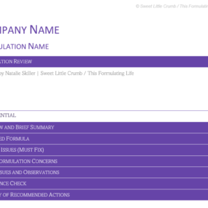 formulation review only (standard)