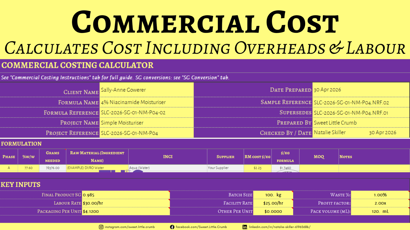 ingredient inventory, commercial & ingredient costing workbook tool ingredient inventory, commercial & ingredient costing workbook tool